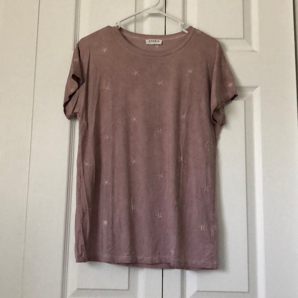 Storia size small star t shirt in pink/mauve